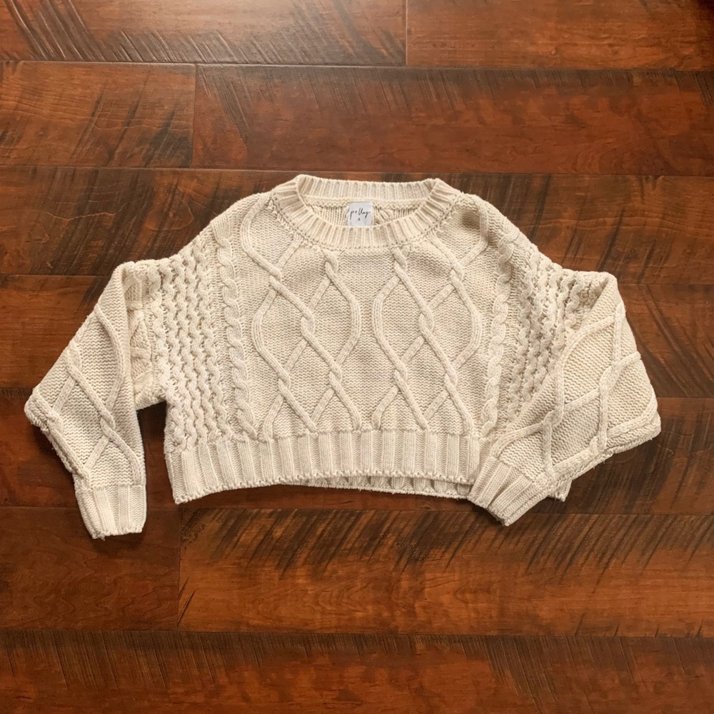Cozy Cable Knit Sweater - Cream